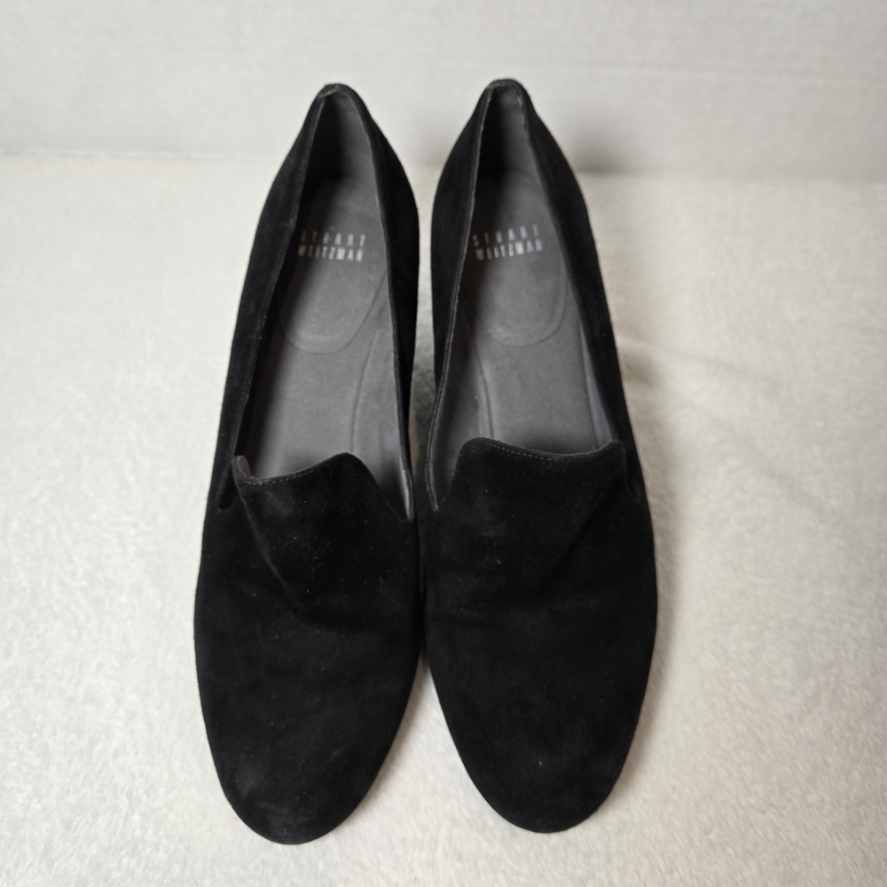 Stuart Weitzman Black Suede Loafers